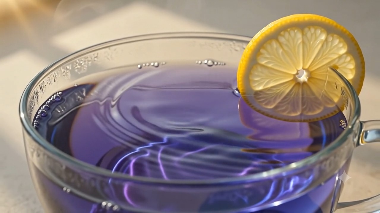 Butterfly Pea Infusion color metamorphosis frame